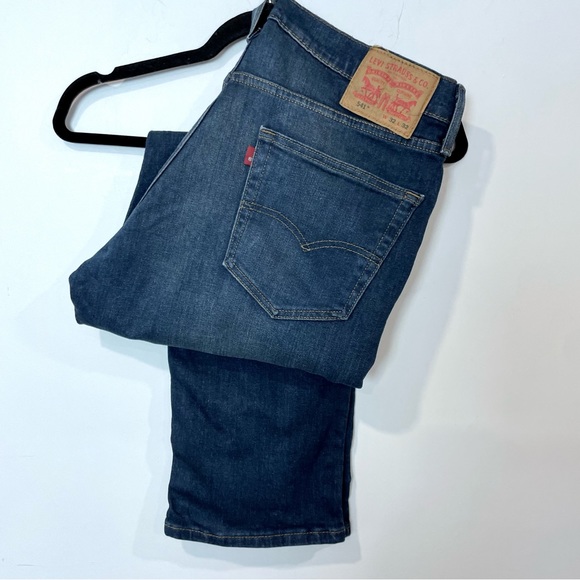 Levi's Mens 541 Athletic Fit Stretch Jeans Navy Blue Denim Slim Straight 32x31 - Picture 1 of 12